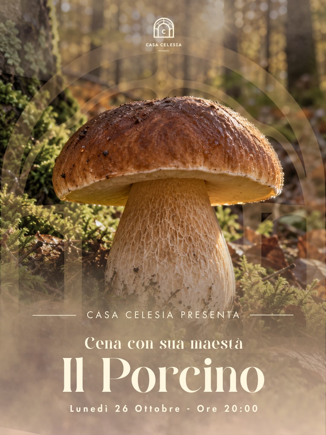 Locandina dell'evento: Cena con sua maestà il porcino