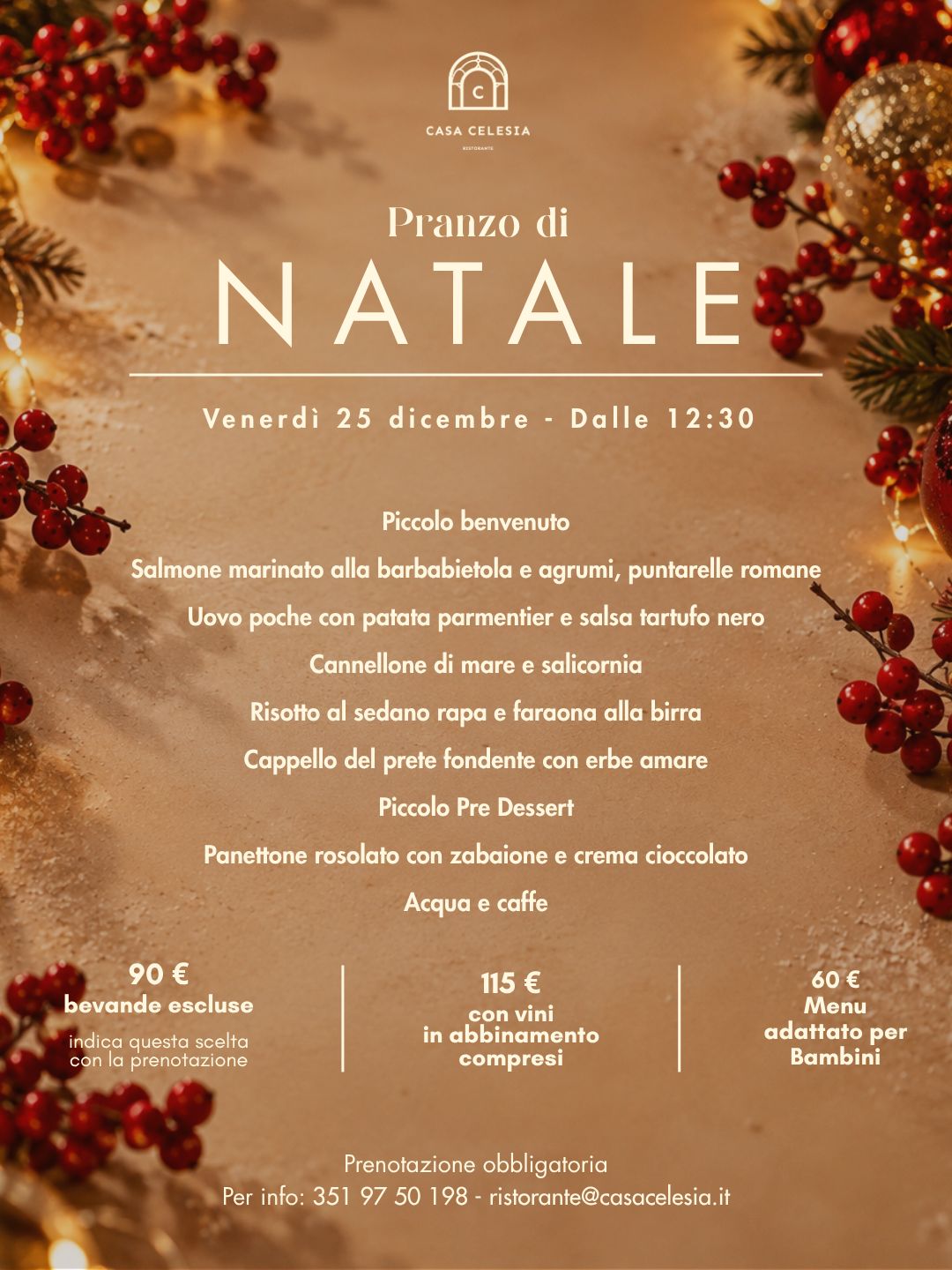 Locandina dell'evento: Pranzo di Natale a Casa Celesia
